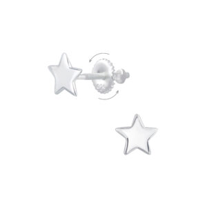 6mm | Star Screw Back Sterling Silver Post Stud Earrings