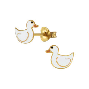 9x8mm | Duck GP Sterling Silver Post Stud Earrings