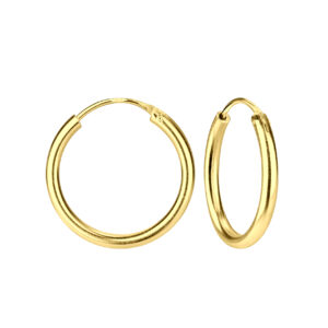 20mm GP Sterling Silver Thick Hoop Earrings