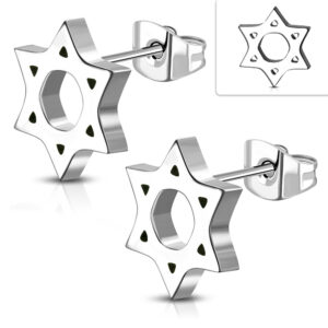 Stainless Steel Star of David Stud Earrings (pair)