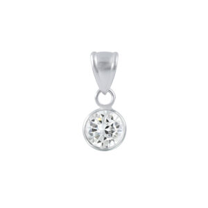 6mm | CZ Round Sterling Silver Necklace - White