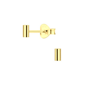 2x4mm | Bar Gold Plated Sterling Silver Post Stud Earrings