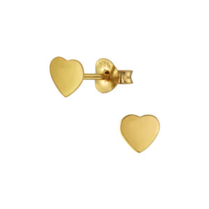 5mm | Heart GP Sterling Silver Post Stud Earrings