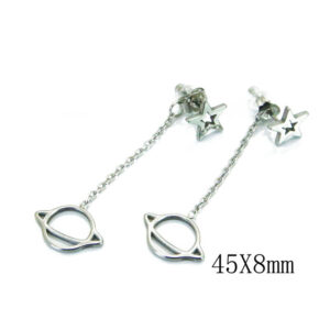 Planet Saturn Star Stainless Steel Post Drop Dangle Earrings
