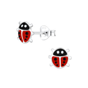 Sterling Silver Ladybug Stud Earrings
