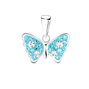 16" | Crystal Sterling Silver Butterfly Necklace