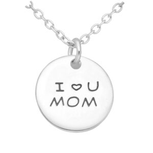 Sterling Silver "I love U MOM" Pendant