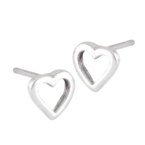 8MM | HEART STERLING SILVER POST STUD EARRINGS