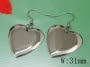 POLISHED HEART STAINLESS STEEL DANGLE DROP HOOK EARRINGS