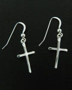 Sterling Silver Cross Earrings- Made in the USA