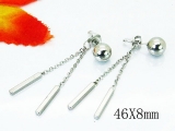 BALL STICK STAINLESS STEEL DANGLE DROP HOOK EARRINGS