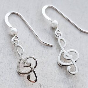 Handmade Sterling Silver G Clef Earrings - Made in America