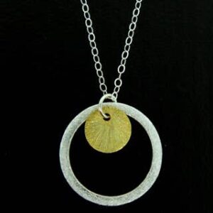Two-Tone Full Circle Necklace - Gold/Silver - Made in America
