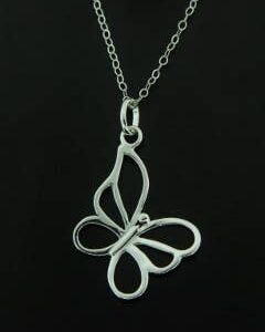 Handmade Sterling Silver Butterfly Necklace - Made in America
