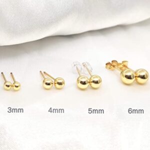 4MM BALL STUD POST EARRINGS 14K GOLD