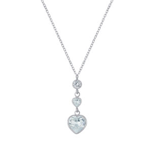 18" | Clear CZ Three Stone Past, Present, Future Sterling Silver Necklace