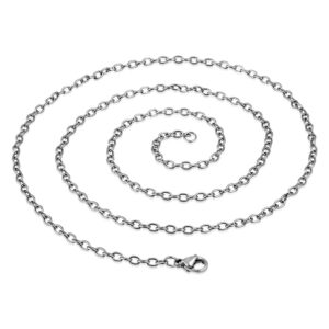24"  2.5mm | Stainless Steel Lobster Claw Clasp Oval Link Chain