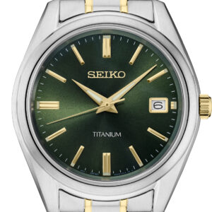 Mens Two Tone Seiko™ Essentials Titanium Watch
