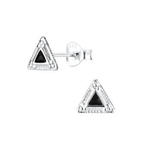 Triangle Sterling Silver Post Stud Earrings