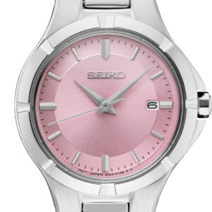 Ladies Pink Face Seiko™ Essentials Watch