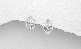 Sterling Silver Leaf Earrings