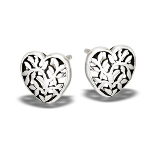 10mm | Heart Tree of Life Sterling Silver Earrings