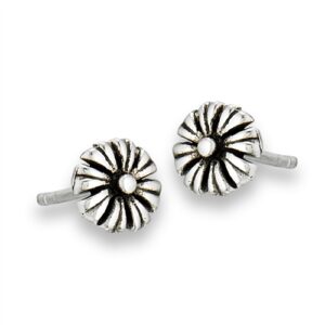 5MM | FLOWER STERLING SILVER POST STUD EARRINGS