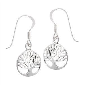 1.2" | Tree of Life Sterling Silver Hook Drop Dangle Earrings