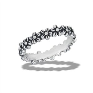 5MM | FLOWERS STERLING SILVER BAND RING