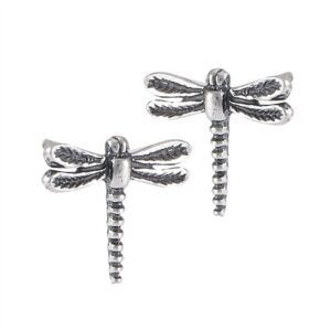 11mm | Dragonfly Sterling Silver Post Stud Earrings