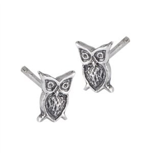 7MM | OWL STERLING SILVER POST STUD EARRINGS