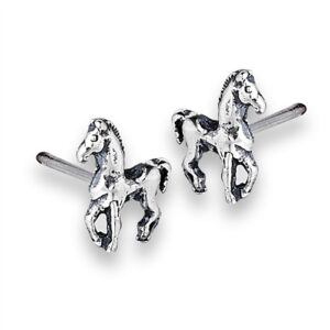 8MM | STERLING SILVER HORSE POST STUD EARRINGS