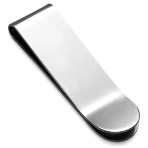 Stainless Steel Engravable Simple Plain Hinged Slim Clamp Business Card Wallet Money Clip