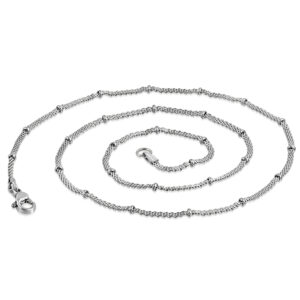 20" 2.5mm | Stainless Steel Lobster Claw Clasp Mesh Ball Link Chain