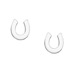Sterling Silver Horseshoes Push-Back Earrings