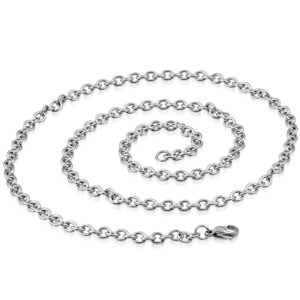 24" 4mm | Stainless Steel Lobster Claw Clasp Oval Link Chain