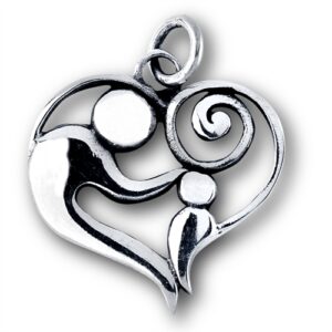 Sterling Silver Parent and Child Heart Pendant