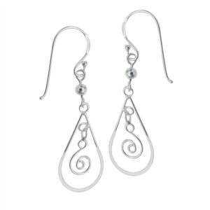 Sterling Silver Wire Wrap Teardrop Earring